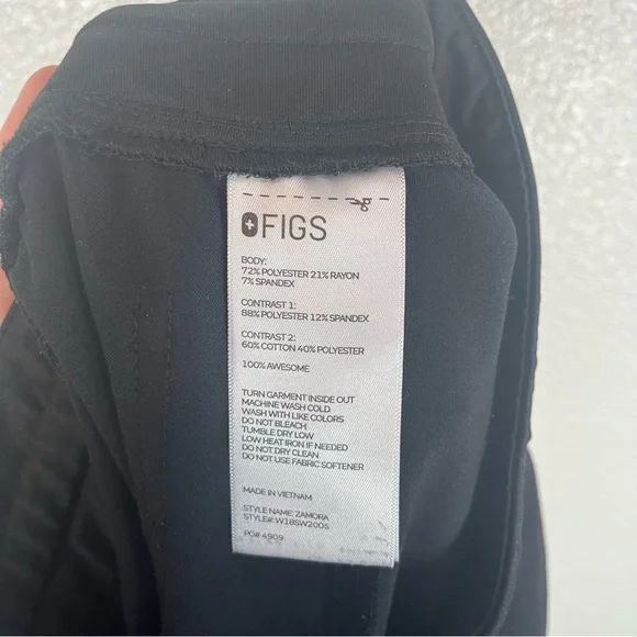 Figs Zamora Mid Rise Black Jogger Scrub Pants Womens Small - Picture 9 of 14